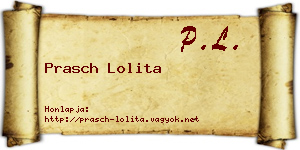 Prasch Lolita névjegykártya